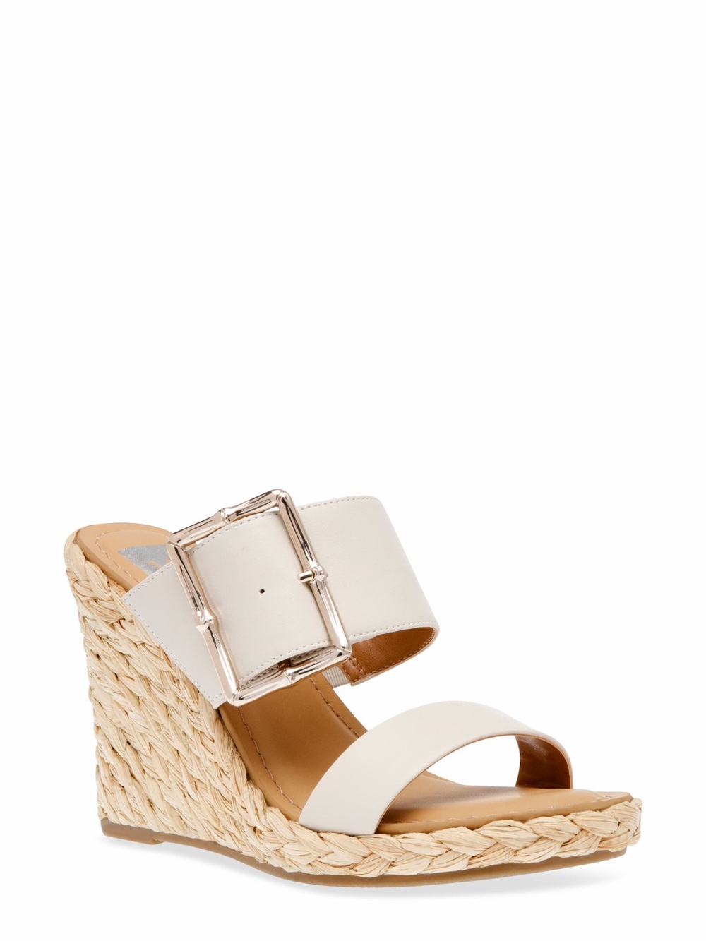 Dolce Vita Leelee Buckle Strap Espadrille Wedge in White
